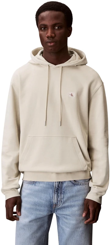 Calvin Klein Men's 400Gsm Terry Badge Hoodie Lv04Rc274G Sweatshirts, WHITE, XL