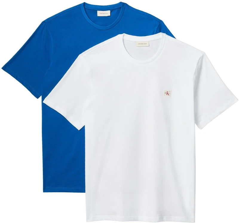 Calvin Klein Men's Ss Badge Tee 2Pk Lv04Rd248G Tees, Multi, 3XL