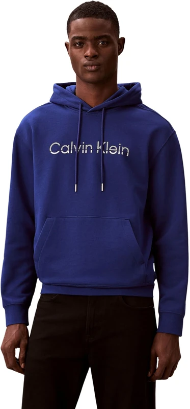 Calvin Klein Men's Ls Eu 350Terry Hoodie LV04LF242G, BLUE, M