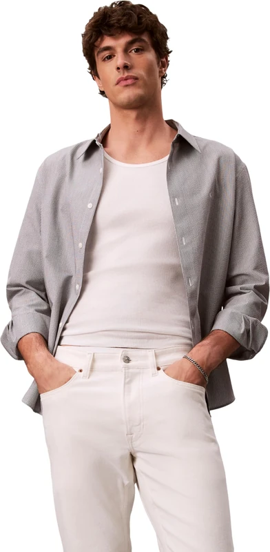 Calvin Klein Men's Slim Chalk White Jean LV04RF751G Jeans, White, 32W / 32L