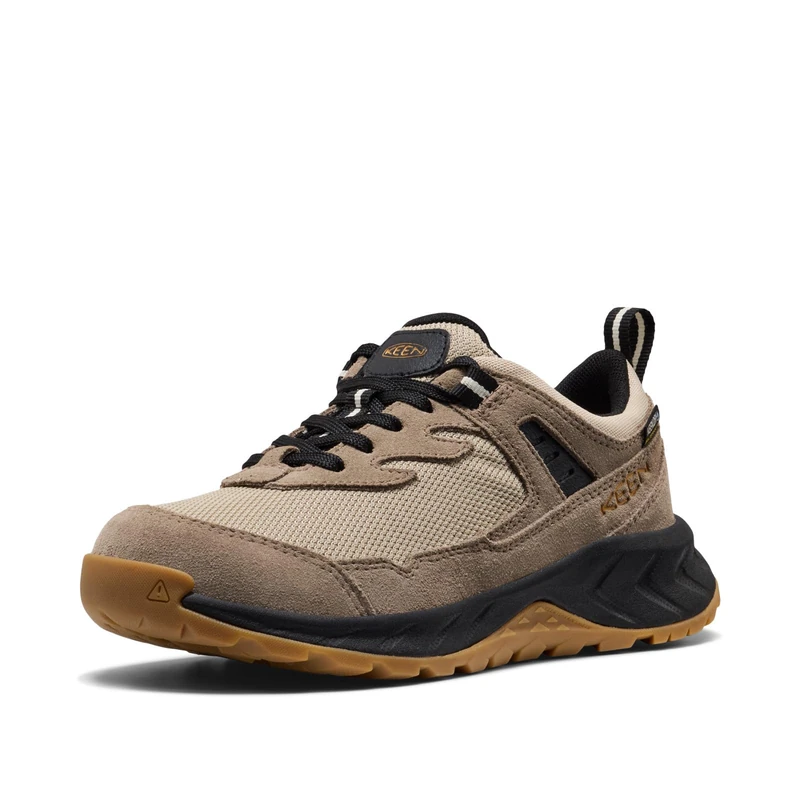 KEEN Unisex-Child Hightrail Waterproof Hiking Shoes, Brindle/Oak Buff, 5