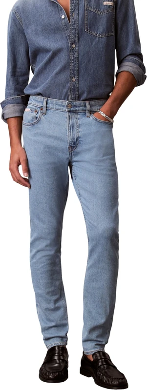 Calvin Klein Men’s Jeans Slim Adam Stone Tapered Fit, Blue (Adam Lt Stone), 36W/32L - Image 1