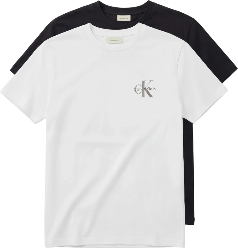 Calvin Klein Men's Ss 30S Classic Micro Monologo Te LV04RF279G Tees, Multi, S