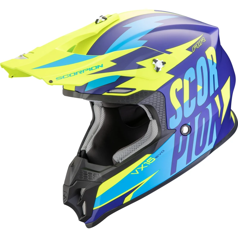 SCORPION VX-16 EVO AIR Slanter Matte blue-Neon yellow XXL