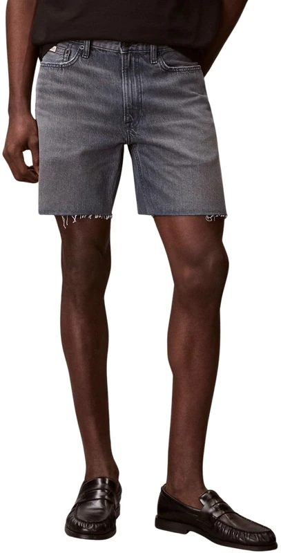 Calvin Klein Men’s Denim Shorts Classic Blue Ash Stone Cut-Off, Grey (Blue Ash Stone), 30W - Image 1