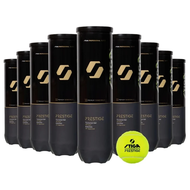 STIGA Prestige Tour Tennis Ball – ITF-Approved Tennis Balls for All Surfaces – 18-Pack, 4 Balls/Tube, High Bounce & Durability