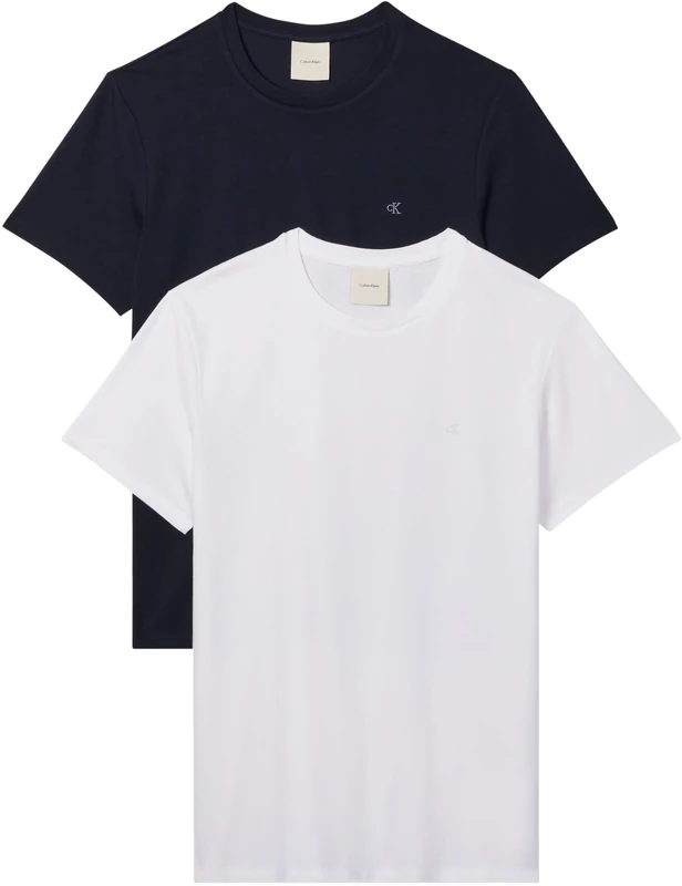 Calvin Klein Men's Ss Stretch Cotton Slim Tee 2Pk LV04LD245G, Multi, S