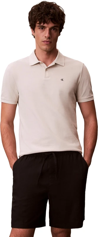 Calvin Klein Men's Ss Monogram Pique Polo Lv040Em269 S/S Polo, White, XS