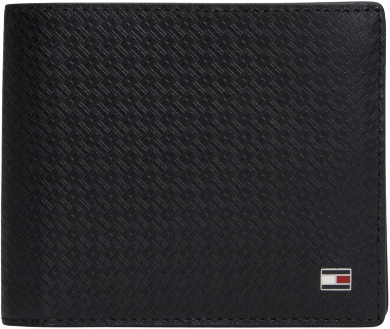 Tommy Hilfiger Men's Th Emboss Extra Cc and Coin AM0AM14243 Bifold Wallet, Black (Black), One Size - Image 1