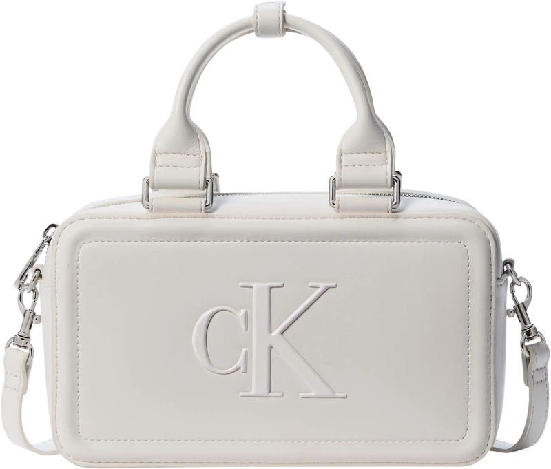 Calvin Klein Women's Crossbody Bag Bold Elongated Mini Tote with Zip, White (White Alyssum), One Size