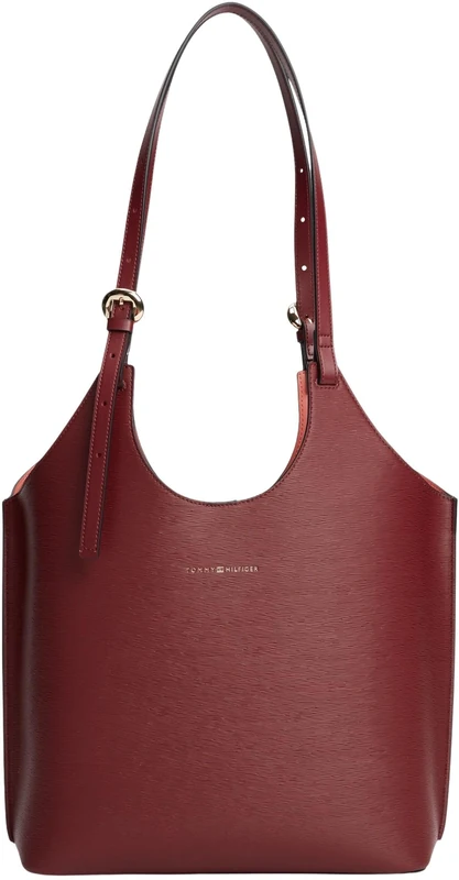 Tommy Hilfiger Women's Th Modern Tote AW0AW18618 Tote, BROWN (Velvet Maroon), One Size - Image 1