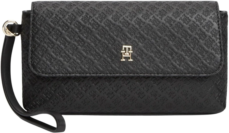 Tommy Hilfiger Women's Th Icon Daily Pouch Mono AW0AW18602 Other Small Accessories, BLACK (Black), One Size