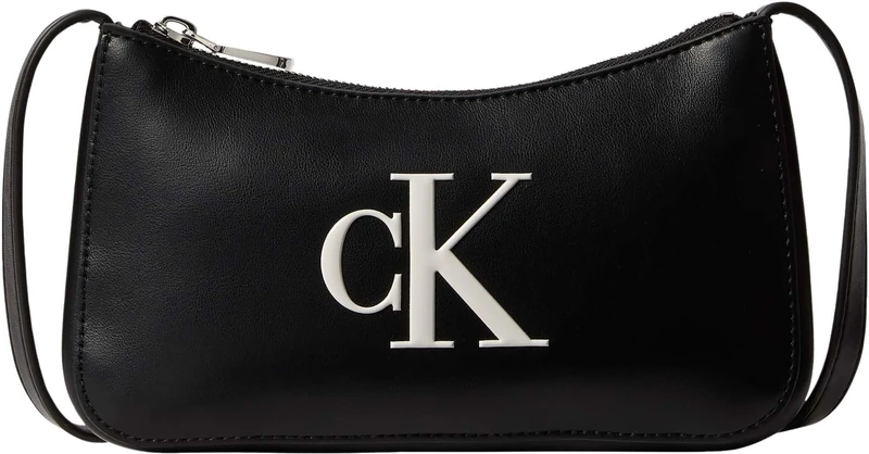 Calvin Klein Women's Handbag Bold Mini with Zip, Black (Black/White), One Size