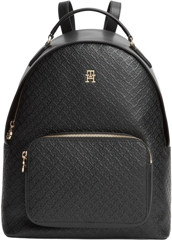 Tommy Hilfiger Women's Th Daily Backpack Mono AW0AW18852 Backpack, BLACK (Black), One Size