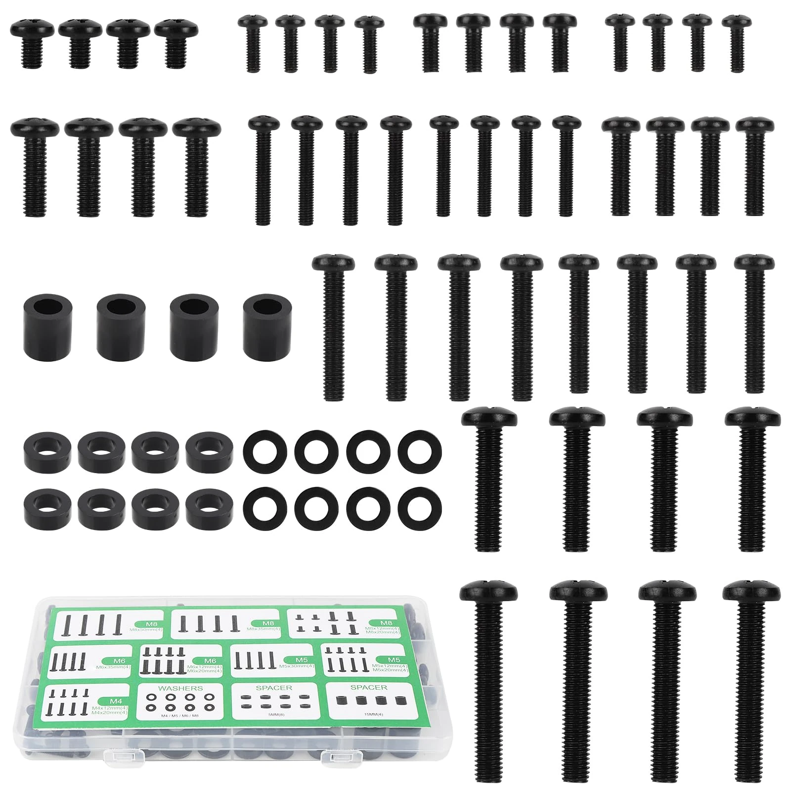 yixiaoboda TV Bracket Screws - 68pcs Universal Vesa Screws M4 M5 M6 M8 For Most TV Stand & Mount