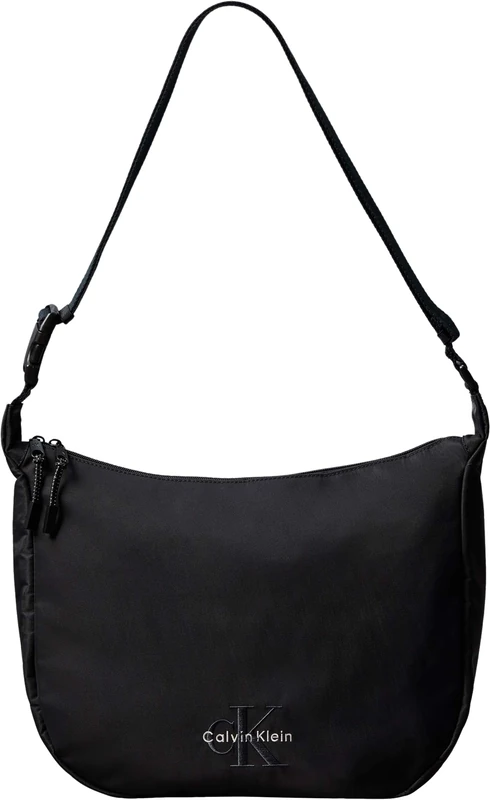 Calvin Klein Men's Crossbody Bag Bold Sling with Zip, Black (Black), One Size