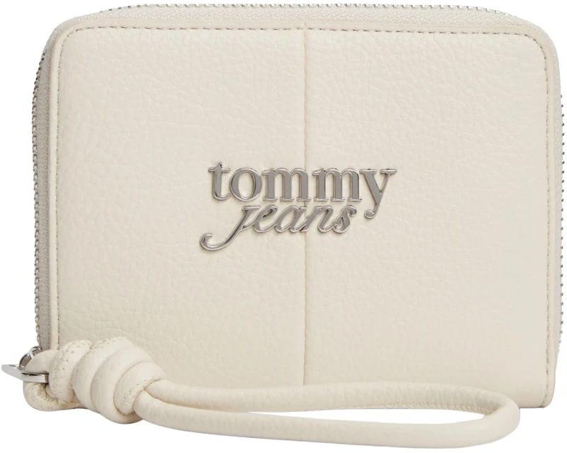 Tommy Jeans Women's Purse Bold with Wrist Strap, Off-White (Newsprint), One Size