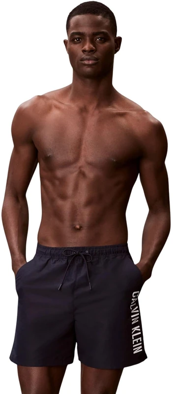 Calvin Klein Men Medium Drawstring LV00N61047 Swim Bottoms, Blue (Shoreline), XS