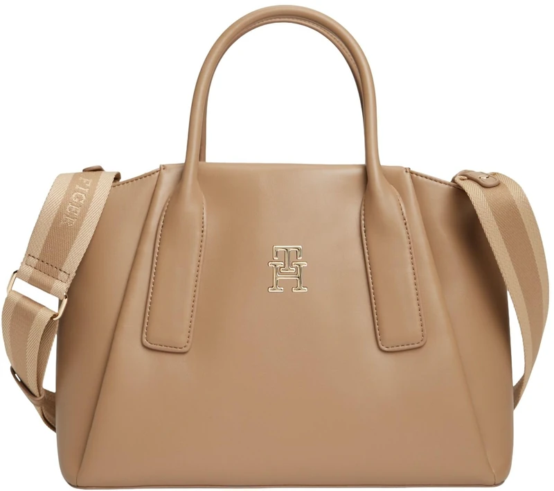 Tommy Hilfiger Women's Th Essential Satchel AW0AW18532 Satchel, KHAKI (Safari Canvas), One Size