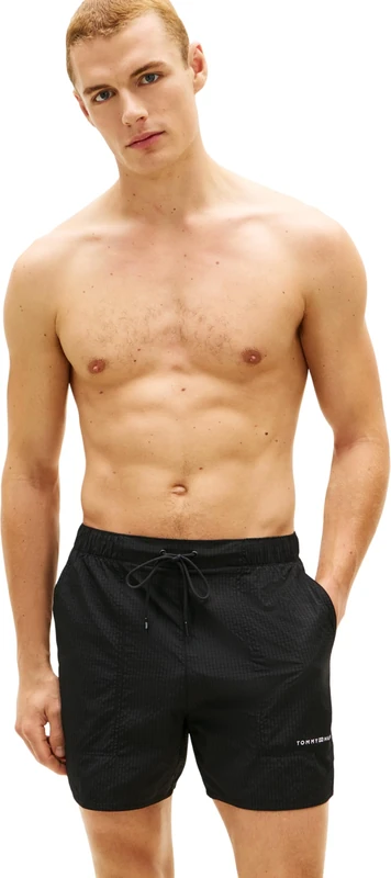 Tommy Hilfiger Men’s Swim Shorts Medium Drawstring in Ripstop, Black (Black), XXL