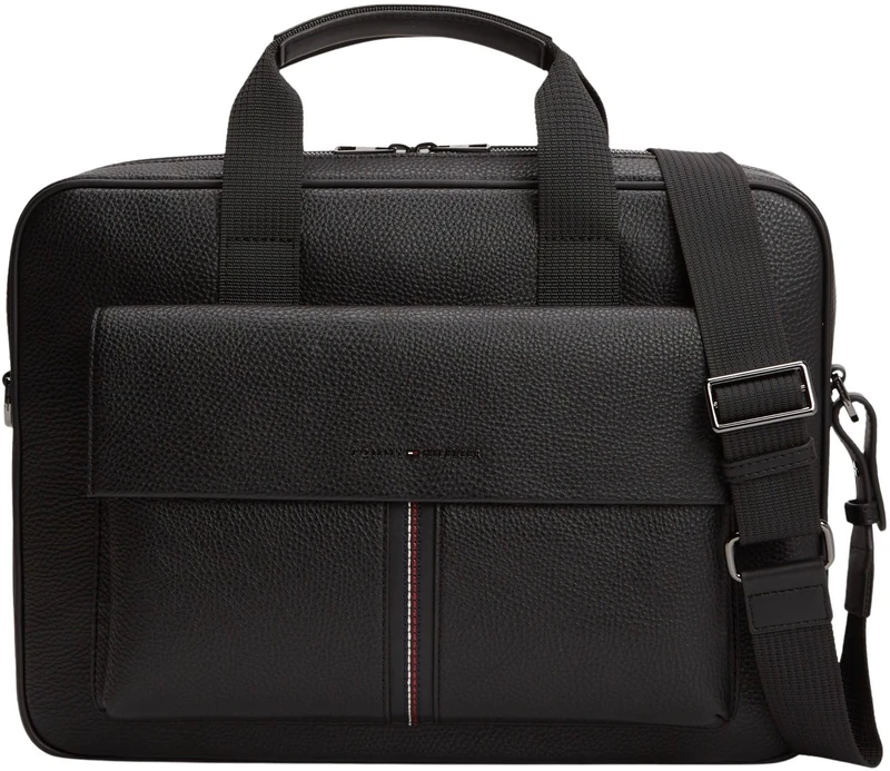 Tommy Hilfiger Men's Th Central Computer Bag AM0AM14166 Computer Bag, BLACK (Black), One Size