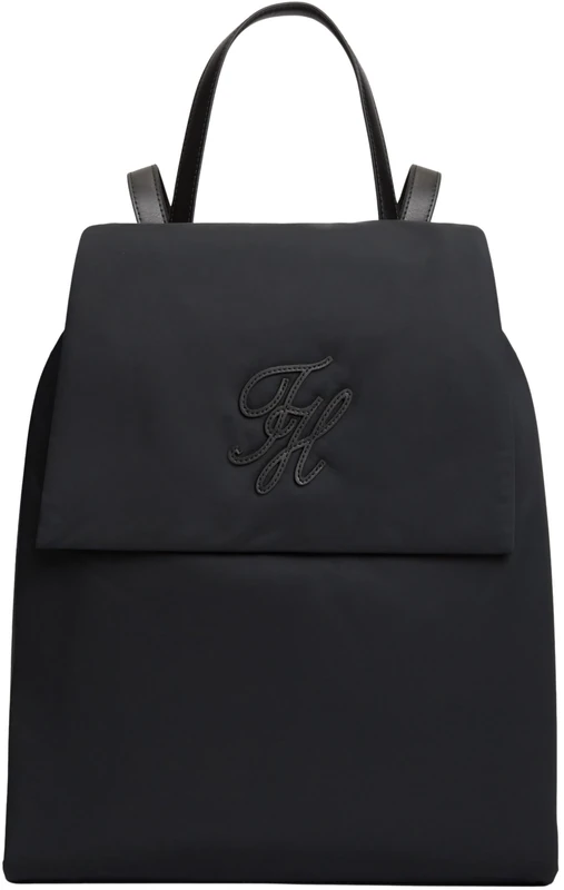 Tommy Hilfiger Women's Th Elevated Nylon Backpack AW0AW18427 Backpack, BLACK (Black), One Size