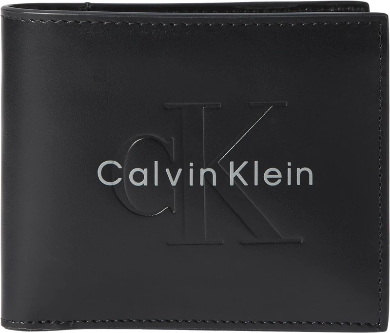Calvin Klein Men's Bold Billfold W/Coin LV04D1156G, Black, One Size