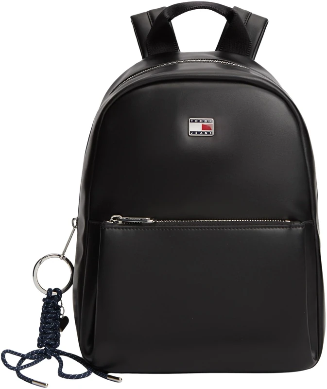 Tommy Jeans Women's Tjw City Charm Dome Backpack AW0AW18579, Black (Black), One Size