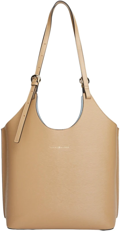 Tommy Hilfiger Women's Th Modern Tote AW0AW18618 Tote, KHAKI (Safari Canvas), One Size