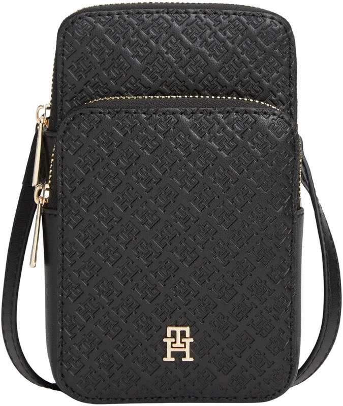 Tommy Hilfiger Women's Th Icon Phone Pouch Mono AW0AW18601 Other Small Accessories, BLACK (Black), One Size