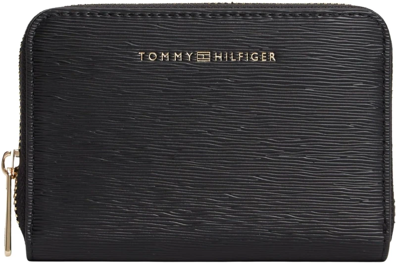 Tommy Hilfiger Women's Th Modern Compact Za AW0AW18487 Zip Around Wallet, Black (Black), One Size