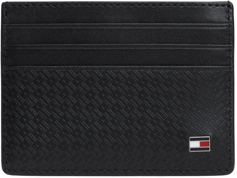 Tommy Hilfiger Men's Th Emboss Cc Holder AM0AM14240 Cardholder, Black (Black), One Size - Image 1