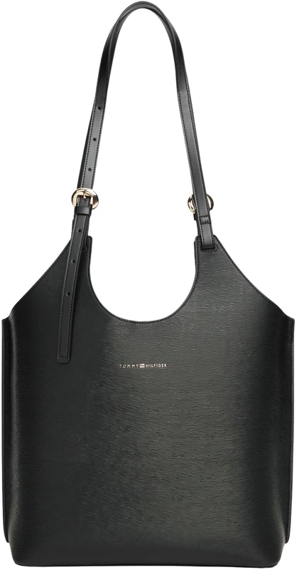 Tommy Hilfiger Women's Th Modern Tote AW0AW18618 Tote, BLACK (Black), One Size