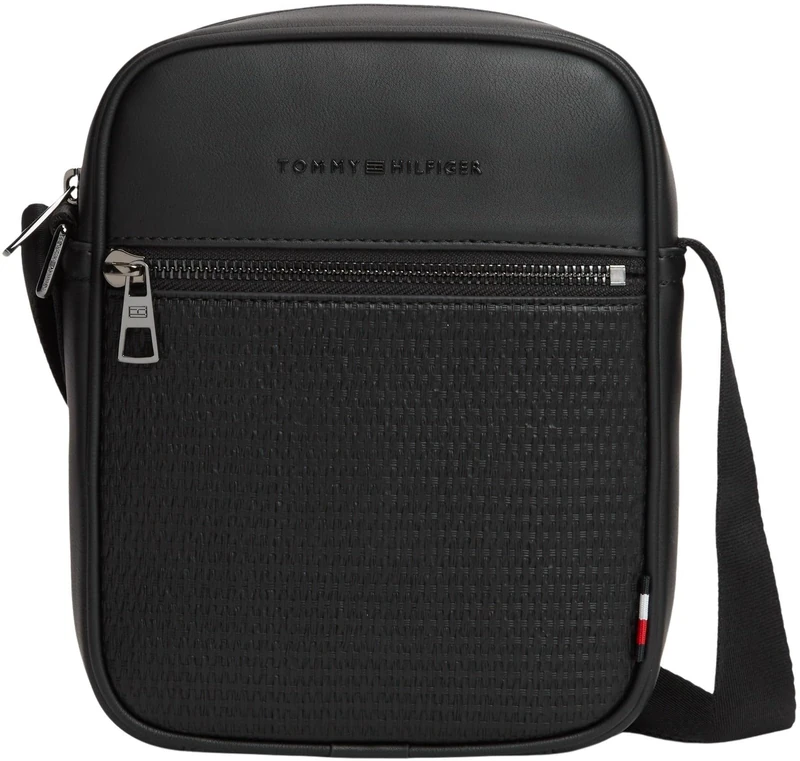 Tommy Hilfiger Men's Th Woven Mini Reporter AM0AM14095 Crossover, BLACK (Black), One Size