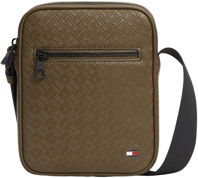 Tommy Hilfiger Men's Th Embossed Flag Mini Reporter AM0AM14193 Crossover, GREEN (Willow Green), One Size