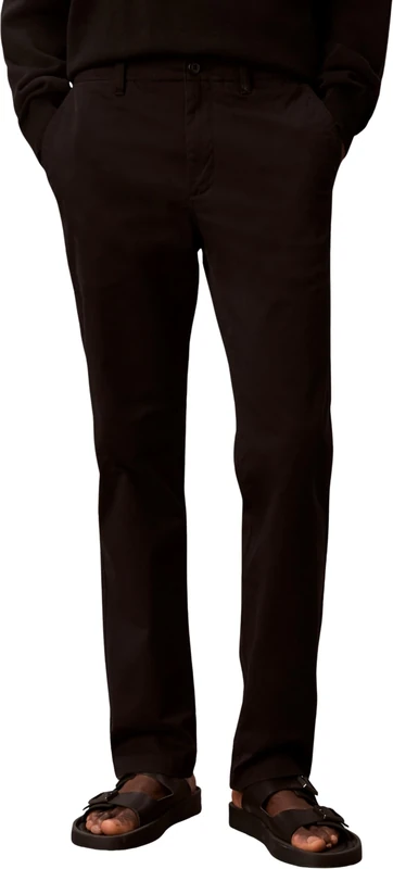 Calvin Klein Men’s Chinos Comfort Cotton Slim Fit, Black (Black), 28W/30L