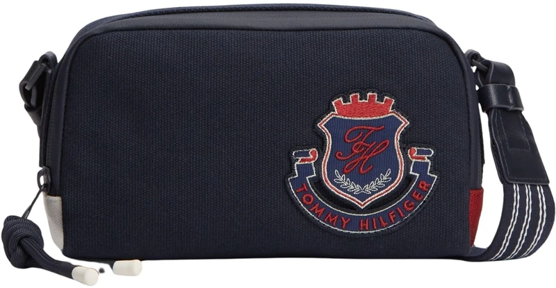 Tommy Hilfiger Men’s Crossbody Bag Heritage Camera Bag with Logo, Blue (Space Blue), One Size
