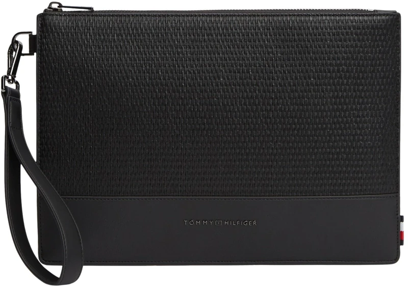 Tommy Hilfiger Men's Th Woven Pouch AM0AM14145 Other Small Accessories, BLACK (Black), One Size