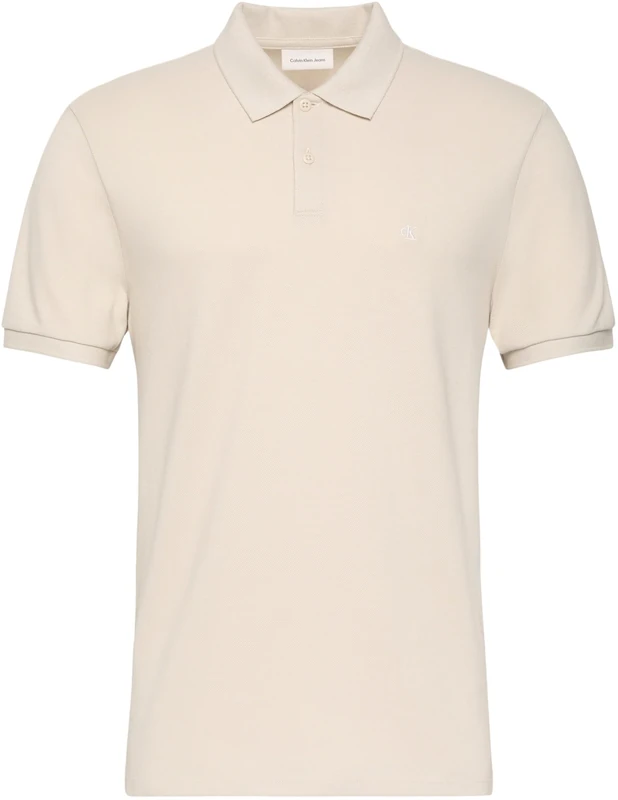 Calvin Klein Men's Ss Monogram Pique Polo Lv040Em269 S/S Polo, White, XL