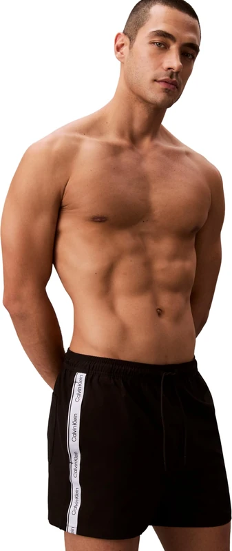 Calvin Klein Men Short Drawstring LV00N61039 Swim Bottoms, Black (Black), S