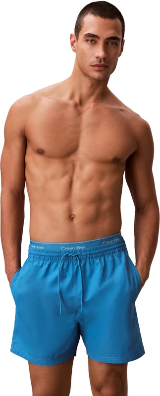 Calvin Klein Men Medium Drawstring LV00N61023 Swim Bottoms, Blue (Cendre Blue), XL