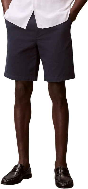 Calvin Klein Men's Straight Comfort Cotton 9" Chino LV04RF617G Shorts, Blue, 31