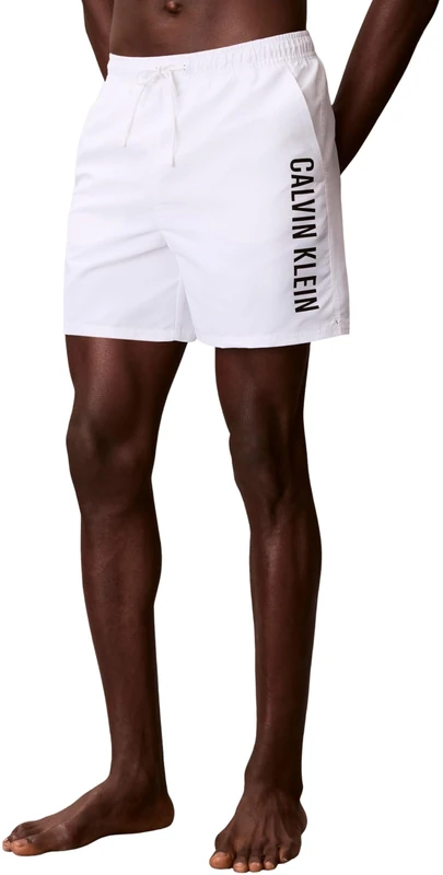 Calvin Klein Men Medium Drawstring LV00N61047 Swim Bottoms, White (Classic White), L