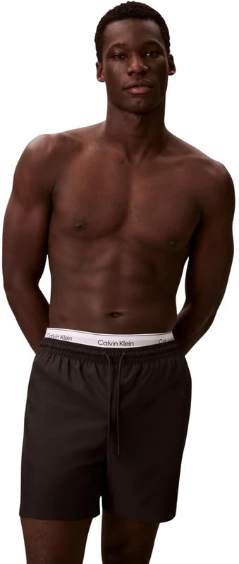 Calvin Klein Men Medium Drawstring LV00N61023 Swim Bottoms, Black (Black), XXL