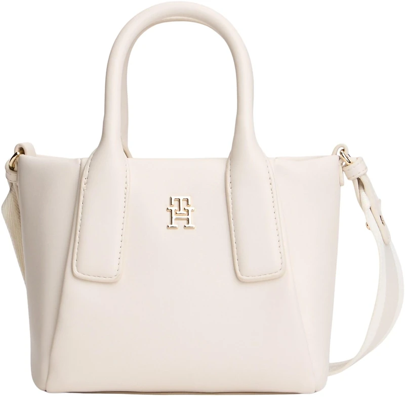 Tommy Hilfiger Women's Th Essential Mini Tote AW0AW18371 Tote, BEIGE (Soft Cream), One Size