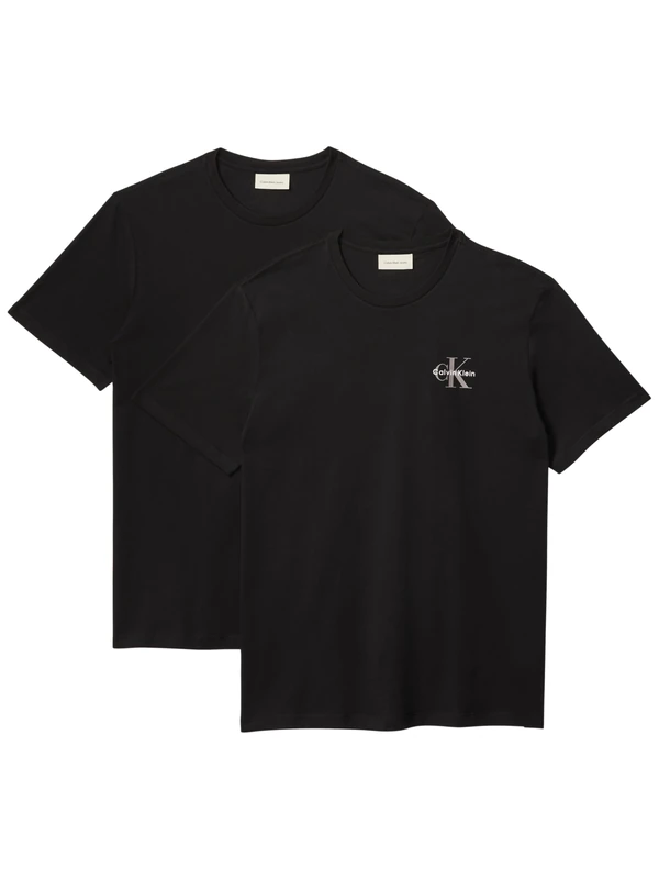 Calvin Klein Men's Ss 30S Classic Micro Monologo Te LV04RF279G Tees, Black, M