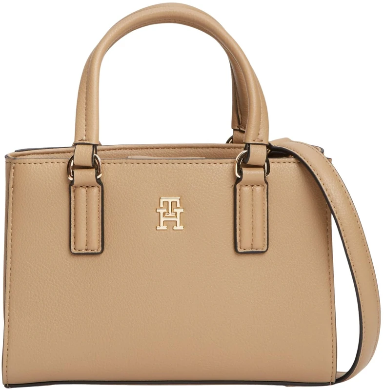Tommy Hilfiger Women's Th Daily Mini Tote AW0AW18379 Tote, KHAKI (Safari Canvas), One Size