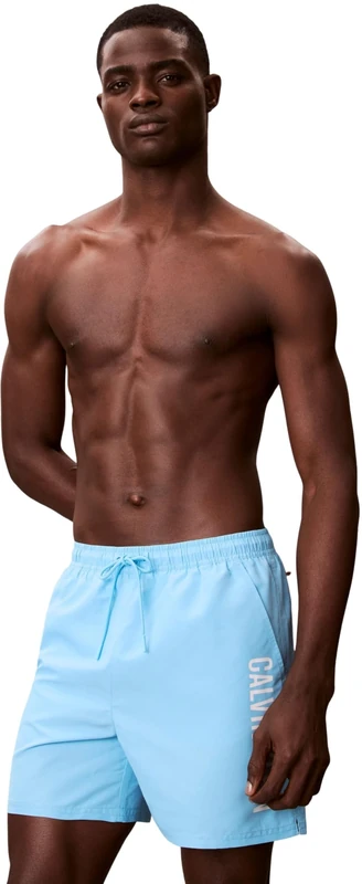 Calvin Klein Men Medium Drawstring LV00N61047 Swim Bottoms, Blue (Chilly Blue), XS