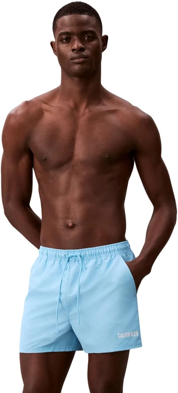 Calvin Klein Men’s Swim Shorts Short Drawstring with Drawstring, Blue (Chilly Blue), XL