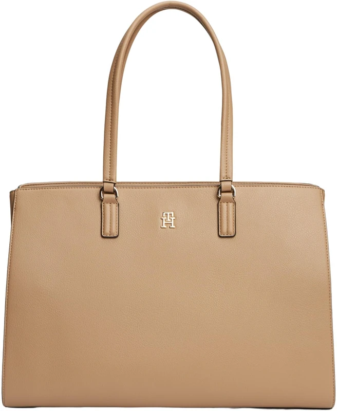 Tommy Hilfiger Women's Th Daily Tote AW0AW18380 Tote, KHAKI (Safari Canvas), One Size